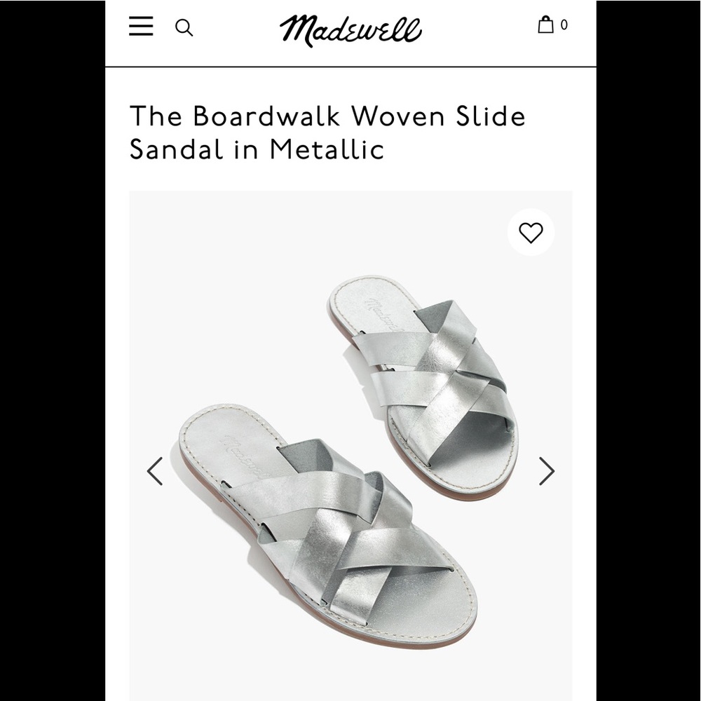 Madewell Boardwalk Woven Slide Sandal in Metallic